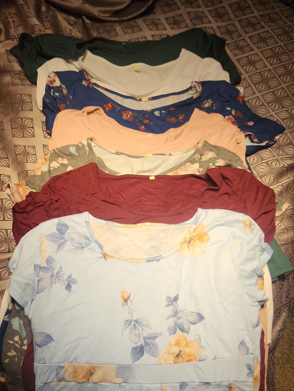 Women’s Floral & Solid Scoop Neck Tops - Multi Color Pack